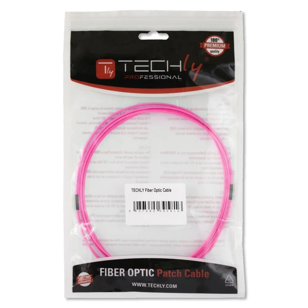 Techly LC M-M 20m InfiniBand/Glasfaserkabel Fuchsie – Bild 2