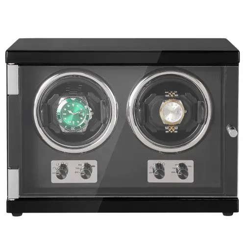 VEVOR Uhrenbeweger, Automatik-Uhrenbeweger, Watch Winder, Uhrenbeweger für Automatikuhren, Automatischer Uhrenbeweger mit Platz für 2 Uhren, LED Beleuchtung, 150–207 mm Einstellbare Riemenlänge – Bild 9