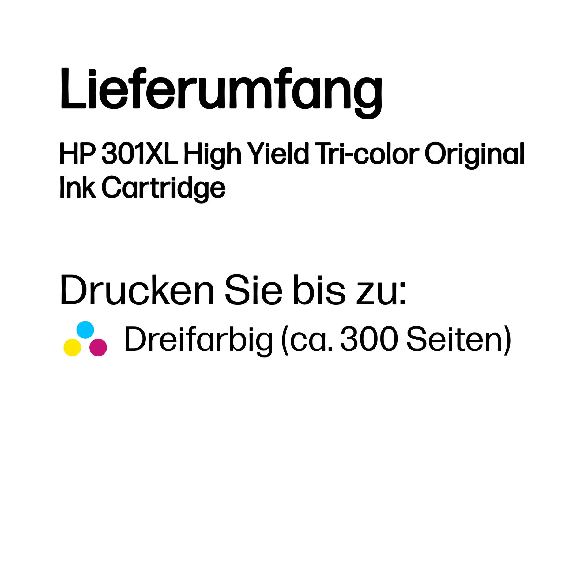 HP 301XL Cyan/Magenta/Gelb Original Druckerpatrone mit hoher Reichweite – Bild 3