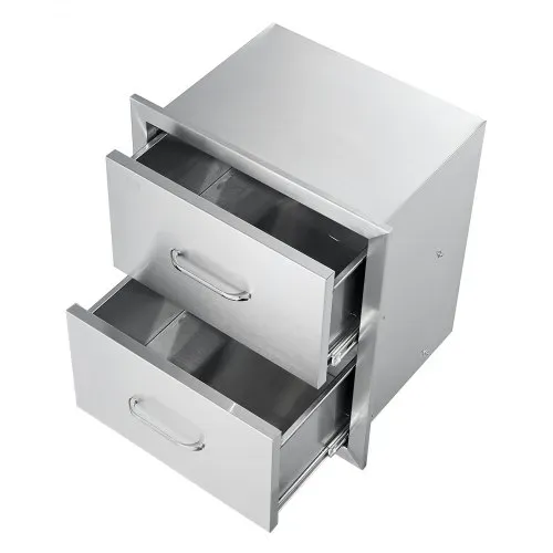 VEVOR Outdoor-Küchenschubladen flächenbündig montierte Doppel-Grillschubladen aus Edelstahl mit Griff, Grillinselschubladen für Außenküchen oder Terrassen-Grillstationen 451 x 514 x 310 mm – Bild 9