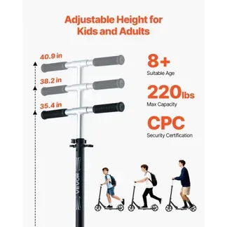 VEVOR Scooter (2 Räder) für Kinder ab 8 Jahren, Cityroller Kinderroller Straßenroller mit höhenverstellbarem Lenker & rutschfestem Deck & faltbarem Rahmen, Tretroller bis zu 100 kg, Schwarz VEVOR Scooter (2 Räder) für Kinder ab 8 Jahren, Cityroller Kinderroller Straßenroller mit höhenverstellbarem Lenker & rutschfestem Deck & faltbarem Rahmen, Tretroller bis zu 100 kg, Schwarz