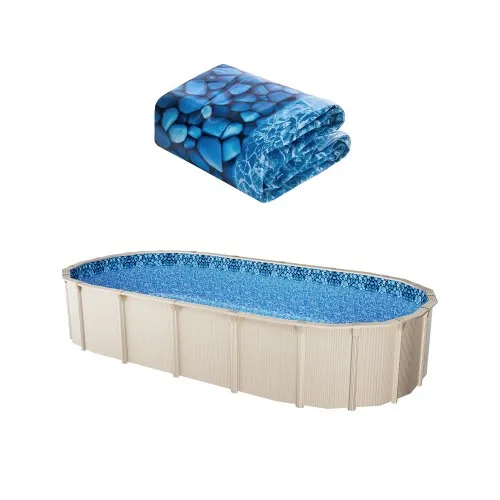 VEVOR Ovale Poolfolie, 914x457x147 cm, Ersatzfolie, Innenhülle, Schwimmbadfolie, Vinyl-Folie im Überlappungsstil, verschleißfest, wasserspeichernd, für Aufstellpools mit 137 cm hohen Wänden VEVOR Ovale Poolfolie, 914x457x147 cm, Ersatzfolie, Innenhülle, Schwimmbadfolie, Vinyl-Folie im Überlappungsstil, verschleißfest, wasserspeichernd, für Aufstellpools mit 137 cm hohen Wänden