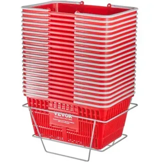 VEVOR Einkaufskorb, 20er-Set, 21 l robuster Einkaufskorb aus Kunststoff mit Griff und Ständer, 16,5 x 11,8 x 8,27 Zoll, tragbarer Einkaufskorb in Großpackung für den Lebensmitteleinkauf VEVOR Einkaufskorb, 20er-Set, 21 l robuster Einkaufskorb aus Kunststoff mit Griff und Ständer, 16,5 x 11,8 x 8,27 Zoll, tragbarer Einkaufskorb in Großpackung für den Lebensmitteleinkauf