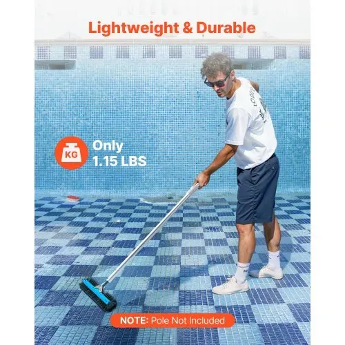 VEVOR Pool-Bürstenkopf Scheuerbürsten (508 mm) mit Nylonborsten & Aluminium-Stangenverbinder, Bürstenkopf zum Reinigen von Wänden von eingelassenen/oberirdischen Schwimmbecken, (ohne Stange) – Bild 5