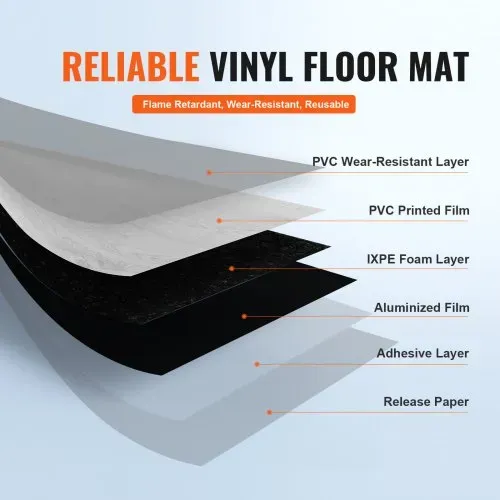 VEVOR Selbstklebende Vinyl-Bodenfliesen 990 x 60 cm, 1,5 mm dick, abziehen und aufkleben, hellgraue Holzmaserung, DIY-Bodenbelag für Küche, Esszimmer, Schlafzimmer und Badezimmer – Bild 2