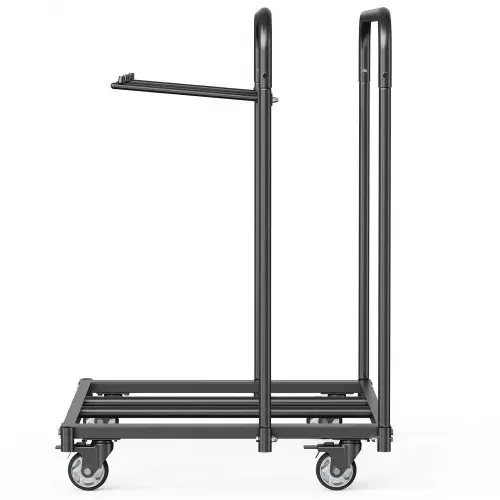 VEVOR Stuhlkarre, Klappstuhlwagen, 180 kg, für 5 Tische + 14 Stühle, Stuhlaufbewahrungswagen mit Stuhlhalter mit Lenkrollen & Feststellrädern, für Partyveranstaltungen, Hotels, Mattschwarz – Bild 8