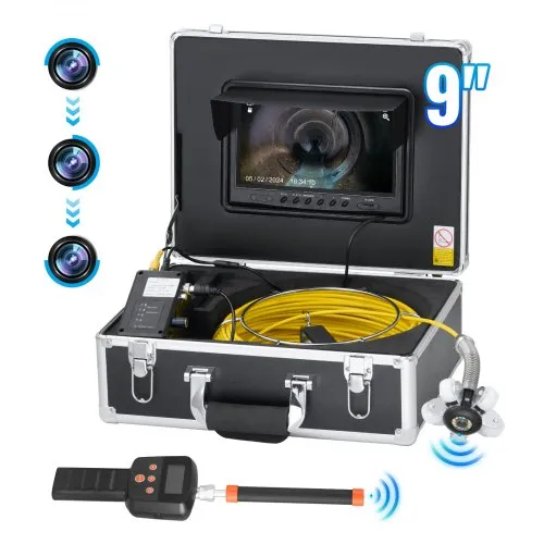 VEVOR Kanalkamera mit 512-Hz-Ortungsgerät, 50 m, 9-Zoll-Rohrinspektionskamera mit Selbstnivellierung, 36-facher Zoom, Endoskop mit 12 LEDs, 32 GB Karte, IP68 wasserdichte Rohrkamera für Kanalrohre VEVOR Kanalkamera mit 512-Hz-Ortungsgerät, 50 m, 9-Zoll-Rohrinspektionskamera mit Selbstnivellierung, 36-facher Zoom, Endoskop mit 12 LEDs, 32 GB Karte, IP68 wasserdichte Rohrkamera für Kanalrohre