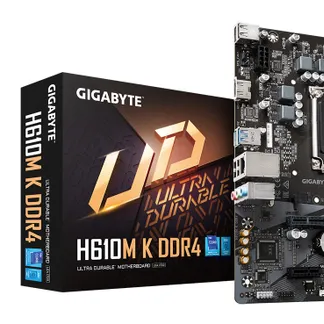 GIGABYTE H610M K DDR4 Mainboard – Unterstützt Intel Core Prozessoren 14th Gen CPUs, 3+1+1 Phases Hybrid Power Design, up to 3200MHz DDR4, 1xPCIe 3.0 M.2, GbE LAN, USB 3.2 Gen 1 GIGABYTE H610M K DDR4 Mainboard – Unterstützt Intel Core Prozessoren 14th Gen CPUs, 3+1+1 Phases Hybrid Power Design, up to 3200MHz DDR4, 1xPCIe 3.0 M.2, GbE LAN, USB 3.2 Gen 1