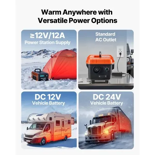 VEVOR Dieselheizung Lufterhitzer 5-8KW DC 12 V/24 V tragbare Standheizung (All in One) mit Fernbedienung und LCD-Bildschirm, geringe Geräuschentwicklung, 4 L Kraftstofftank für Lkw Wohnmobile – Bild 4