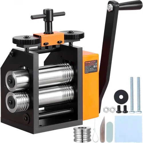 VEVOR 3 in 1 Handwalzwerk Maschine 76 mm Kombinationswalzwerk, Manueller Walzwerk Schmuckwalzwerk Einstellbare Dicke 0,1-7 mm, Handwalzwerk Maschine für Gold, K-Gold, Reines Silber, 925er-Silber usw. VEVOR 3 in 1 Handwalzwerk Maschine 76 mm Kombinationswalzwerk, Manueller Walzwerk Schmuckwalzwerk Einstellbare Dicke 0,1-7 mm, Handwalzwerk Maschine für Gold, K-Gold, Reines Silber, 925er-Silber usw.