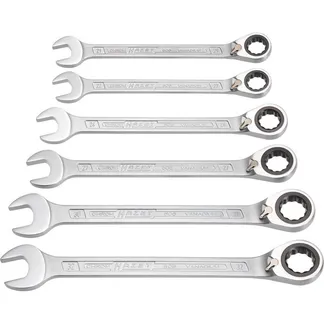 Knarren-Ring-Maulschlüssel-Satz 606/6-1, 6-teilig, Schraubenschlüssel Knarren-Ring-Maulschlüssel-Satz 606/6-1, 6-teilig, Schraubenschlüssel
