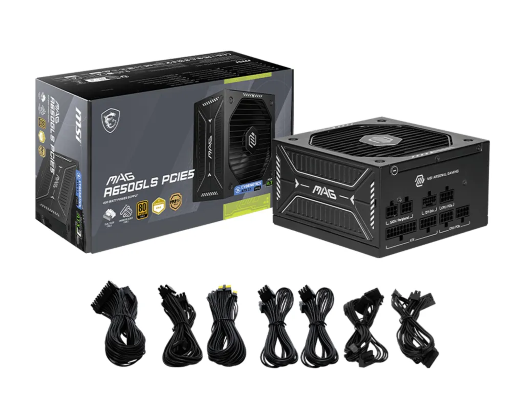 MSI MAG A650GLS PCIE5 Netzteil 650 W 24-pin ATX ATX Schwarz – Bild 5