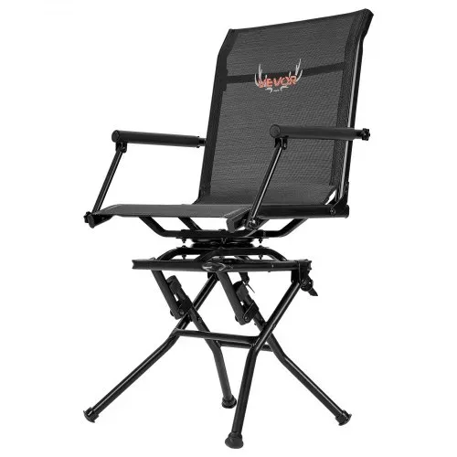 VEVOR Faltstuhl Campingstuhl Anglerstuhl mit Armlehnen & Stahlrahmen & verstellbarem Tragegurt Klappstuhl Gartenstuhl (136 kg belastbar) 360° geräuschlos drehbar, für Picknick Garten Outdoor – Bild 9