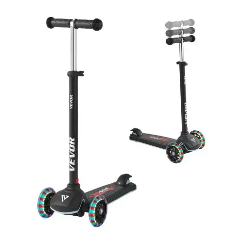 VEVOR Scooter (3 Räder) ab 3 Jahren, Cityroller Kinderroller mit leuchtenden Rädern & höhenverstellbarem Lenker & rutschfestem Deck & leichtem Aluminiumrahmen, Tretroller bis zu 75 kg, Schwarz VEVOR Scooter (3 Räder) ab 3 Jahren, Cityroller Kinderroller mit leuchtenden Rädern & höhenverstellbarem Lenker & rutschfestem Deck & leichtem Aluminiumrahmen, Tretroller bis zu 75 kg, Schwarz