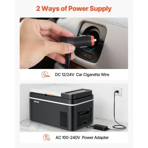 VEVOR Kompressor Kühlbox 22 L,12/24V DC Elektrische Gefrierbox mit App-Steuerung, 100–240 V AC Autokühlschrank für Camping Reisen Lastkraftwagen Angeln, 45 W Thermoelektrische Kühlbox Tragbar – Bild 5