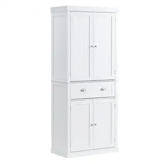 VEVOR 183 cm Vorratsschrank für die Küche, Hauswirtschaftsschränke mit Türen, Schublade & 3 Verstellbaren Regalen, Speisebuffet-Vorratskammern für Küche, Wohnzimmer, Esszimmer, Waschküche, Weiß VEVOR 183 cm Vorratsschrank für die Küche, Hauswirtschaftsschränke mit Türen, Schublade & 3 Verstellbaren Regalen, Speisebuffet-Vorratskammern für Küche, Wohnzimmer, Esszimmer, Waschküche, Weiß