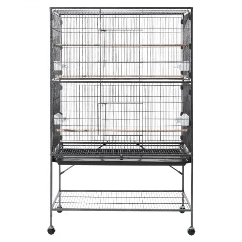 VEVOR Vogelkäfig, 930x580x1510 mm, Vogelvoliere aus Schmiedeeisen mit Sitzstangen, Futterschale & Kunststofffutternäpfen, Vogelhaus für Blaumeise, Nymphensittich, Kanarienvogel, Mönchssittich – Bild 8