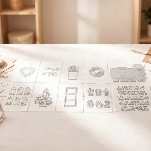 VEVOR Stanzformen, 10-tlg. Metall Stanzschablone Set, Kompatibel mit VEVOR Stanz- & Prägemaschinen, Buchstaben, Zahlen, Baum-Motive, Stanzbögen für Scrapbooking, Kartenherstellung & Papierbasteln – Bild 7