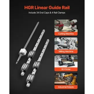 VEVOR Linearführungen, HGR20, 2er-Pack 600 mm Linearschienen, 1x Kugelumlaufspindel, 4x. Gleitblöcke, mit BF12/BK12 Endstütze, Kupplung & Muttergehäuse, für DIY-CNC-Fräsmaschinen & Drehmaschinen VEVOR Linearführungen, HGR20, 2er-Pack 600 mm Linearschienen, 1x Kugelumlaufspindel, 4x. Gleitblöcke, mit BF12/BK12 Endstütze, Kupplung & Muttergehäuse, für DIY-CNC-Fräsmaschinen & Drehmaschinen