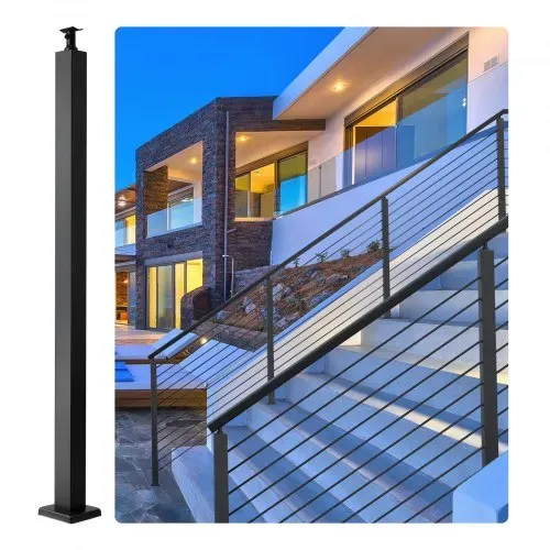VEVOR Kabelgeländerpfosten, 106,7×4,97×4,97cm, ebener Stahldeck-Geländerpfosten ohne Löcher, SUS304 Edelstahl-Kabelgeländerpfosten, Treppenhandlaufpfosten mit horizontaler und gebogener Halterung VEVOR Kabelgeländerpfosten, 106,7×4,97×4,97cm, ebener Stahldeck-Geländerpfosten ohne Löcher, SUS304 Edelstahl-Kabelgeländerpfosten, Treppenhandlaufpfosten mit horizontaler und gebogener Halterung