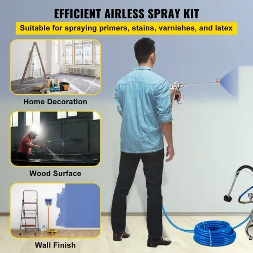 VEVOR Airless-Farbspritzschlauch-Set, 15m, 0.64cm Drehgelenk, 248 bar, mit 517-Spitze VEVOR Airless-Farbspritzschlauch-Set, 15m, 0.64cm Drehgelenk, 248 bar, mit 517-Spitze