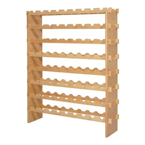 VEVOR stapelbares modulares Weinregal für 72 Flaschen, 8-stöckig, Flaschenregal mit 80 kg Gesamtbelastbarkeit, wackelfrei, Weinflaschenständer für Küche Weinkeller Bar, Weinflaschenhalter Natur – Bild 8