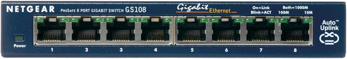 NETGEAR GS108GE Netzwerk-Switch Unmanaged Gigabit Ethernet (10/100/1000) Blau NETGEAR GS108GE Netzwerk-Switch Unmanaged Gigabit Ethernet (10/100/1000) Blau