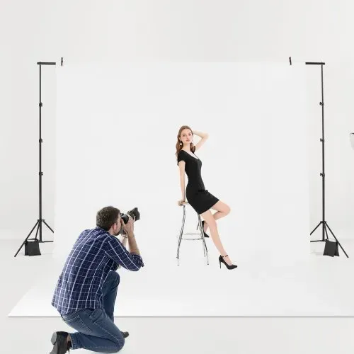 VEVOR Hintergrundständer verstellbares Fotohintergrundständer (Hintergrundtuch: 300 x 300 cm), tragbarer Hintergrundständer mit 2 Stativen, Bildschirmständer für Produktfotografie Studiofotografie – Bild 7
