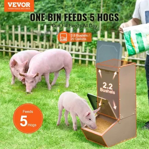VEVOR Futtertrog Schweine, 2,2 Scheffel Fassungsvermögen, Futterspender mit Einzeltür, Futterbox aus robustem Stahl, Mehrzweck-Futtertrog zum Kriechen, Heuraufe für Vieh im Freien, Farmzubehör VEVOR Futtertrog Schweine, 2,2 Scheffel Fassungsvermögen, Futterspender mit Einzeltür, Futterbox aus robustem Stahl, Mehrzweck-Futtertrog zum Kriechen, Heuraufe für Vieh im Freien, Farmzubehör