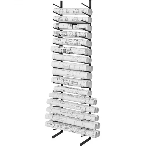 VEVOR Blaupausen-Aufbewahrungsregal, Hängendes Poster-Präsentationsregal mit 16 Ebenen, Vertikaler Blaupausen-Rollenordnerhalter 2 Rollen/Reifen, Rollordner-Aufbewahrungsregal für Blaupausen-Kartenposter VEVOR Blaupausen-Aufbewahrungsregal, Hängendes Poster-Präsentationsregal mit 16 Ebenen, Vertikaler Blaupausen-Rollenordnerhalter 2 Rollen/Reifen, Rollordner-Aufbewahrungsregal für Blaupausen-Kartenposter