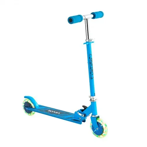 VEVOR Scooter (2 Räder) für Kinder ab 3 Jahren, Cityroller Kinderroller mit leuchtenden Rädern & höhenverstellbarem Lenker & rutschfestem Deck & faltbarem Rahmen, Tretroller bis zu 50 kg, Blau – Bild 9