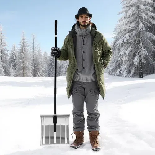 VEVOR Schneeschaufel, 400 mm breite Schneeräumer aus Aluminiumlegierung, Schneeschieber, Schneeschippe, Schneeschüppet, abnehmbares & leichtes Schneeräumwerkzeug für Garten, Auto, Camping – Bild 7