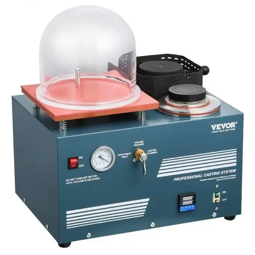 VEVOR Vakuum-Einbettgussmaschine 2 L mit Schmelzofen & praktischer Öleinspritzöffnung, Metallschmuckgusswerkzeug Vakuumgussmaschine zum Gießen von Schmuck und Schmelzen von Schrott Silber Gold Kupfer – Bild 10