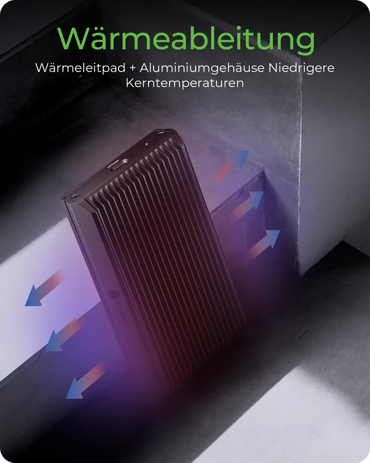 ICY BOX IB-1920M-C42, Gehäuse für NVMe M.2 SSD mit USB4 Gen 3x2 (40 Gbit/s), mit USB Type-C zu USB Type-C Kabel und Gummifixierung – Bild 4