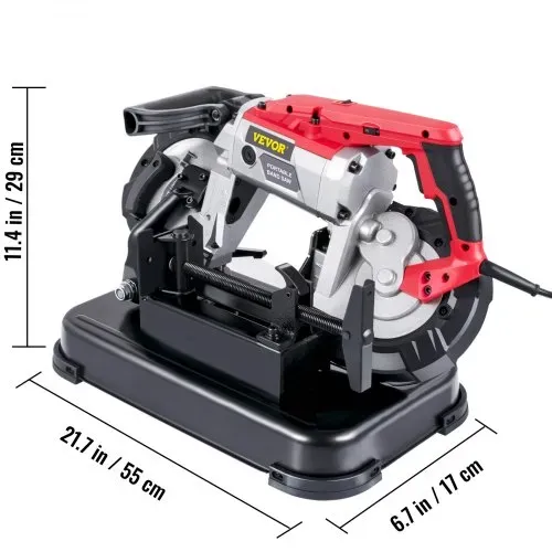 VEVOR Bandsäge 12,7 cm Schnittgröße, 1100 W 10 A Sägeband aus Stahl Eisensäge mit 127 mm Max Schnittkapazität (ohne Sockel), 137,8 - 472,4 Fuß pro Minute Geschwindigkeitsskala Metallbandsägemaschine – Bild 7