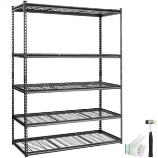 VEVOR Lagerregal 5-stufig verstellbar 907,2 kg Kapazität Garagenregale, Metall-Organizer Drahtregal schwarz 152,4 x 61 x 198,1 cm für Küche, Speisekammer Keller Badezimmer Wäscheschrank VEVOR Lagerregal 5-stufig verstellbar 907,2 kg Kapazität Garagenregale, Metall-Organizer Drahtregal schwarz 152,4 x 61 x 198,1 cm für Küche, Speisekammer Keller Badezimmer Wäscheschrank