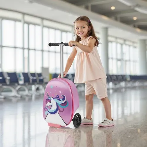 VEVOR Scooter Koffer, 20 L Fassungsvermögen, Reisekoffer mit Flash-PU-Rädern, TPR-Anti-Rutsch-Griff, max. Gewichtskapazität 50 kg, Kinderkoffer Handgepäck, für Kinder ab 5 Jahren, Lila – Bild 7