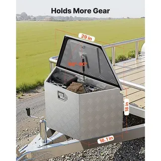 VEVOR Deichselbox Truckbox 737 x 410 x 457 mm aus Aluminium, 50 kg Belastbare Werkzeugaufbewahrungsbox mit Schloss & Schlüsseln, Anhängerbox für Pickup-Ladeflächen Wohnmobile SUVs Geländewagen, Silber VEVOR Deichselbox Truckbox 737 x 410 x 457 mm aus Aluminium, 50 kg Belastbare Werkzeugaufbewahrungsbox mit Schloss & Schlüsseln, Anhängerbox für Pickup-Ladeflächen Wohnmobile SUVs Geländewagen, Silber