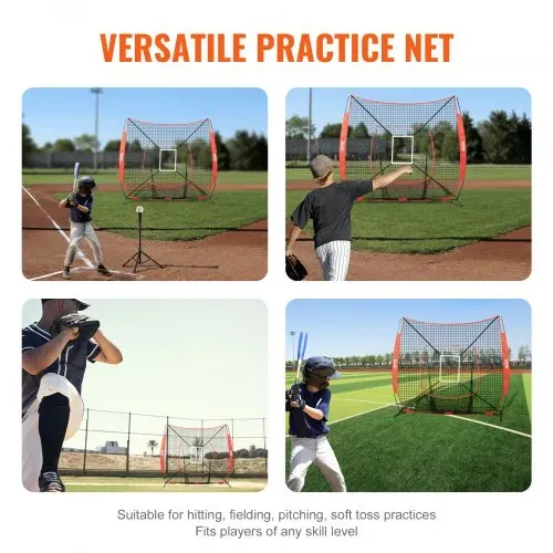 VEVOR 2134 x 2134 mm Pitching Net Pitching Target mit Strike Zone, Baseball & Softball 9 Loch Trainingsgeräte für Jugendliche & Erwachsene, Baseball Pitching Net (nur Netz) – Bild 3