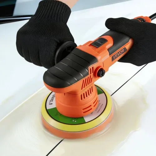 VEVOR Poliermaschine Auto, 150 mm Rotierender Autopolierer mit 6 Geschwindigkeiten 2000-6800 U/min 9mm Exzenter, 650W Schleifmaschinen mit Polierpad, Poliergerät für Wachsen Polieren Kratzerentfernung – Bild 7