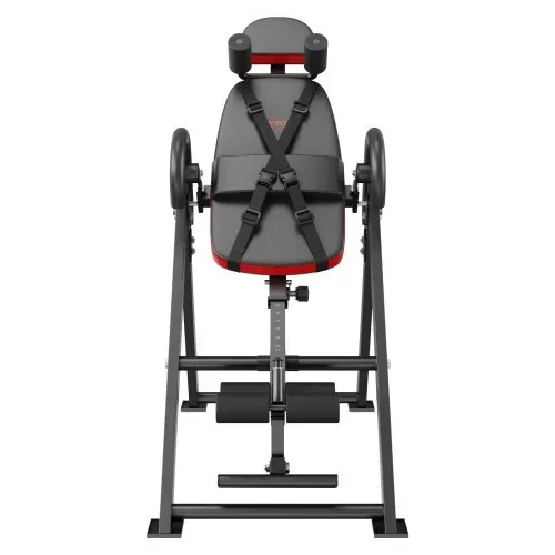 VEVOR Inversionstisch, Inversionsbank, 136 kg belastbar, Multifunktionsgerät Rückentrainer, klappbares Krafttrainingsgerät mit Kopfstütze, Knöchelverriegelung, verstellbarem Schutzgurt, Rot + Schwarz – Bild 8