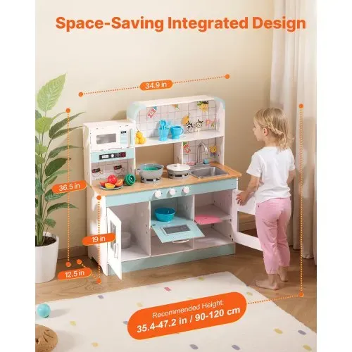 VEVOR Spielküche für Kinder, Holzspielzeug-Küchenset mit Lichtern und Geräuschen, Kleinkinderküche mit Eismaschine, Ofen, Spüle, Mikrowelle, Kühlschrank und Utensilien- und Obstzubehör für Kleinkinder im Alter von 3–8 Jahren, weiß VEVOR Spielküche für Kinder, Holzspielzeug-Küchenset mit Lichtern und Geräuschen, Kleinkinderküche mit Eismaschine, Ofen, Spüle, Mikrowelle, Kühlschrank und Utensilien- und Obstzubehör für Kleinkinder im Alter von 3–8 Jahren, weiß