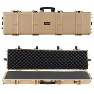 VEVOR Waffenkoffer mit Hartschale für Langwaffen, abschließbarer Gewehrkoffer mit vorgeschnittenen Schaumstoffen, Langwaffenkoffer Waffenaufbewahrung rollbar IP67 wasserfest, 138 x 38,5 x 16,5 cm Khaki VEVOR Waffenkoffer mit Hartschale für Langwaffen, abschließbarer Gewehrkoffer mit vorgeschnittenen Schaumstoffen, Langwaffenkoffer Waffenaufbewahrung rollbar IP67 wasserfest, 138 x 38,5 x 16,5 cm Khaki