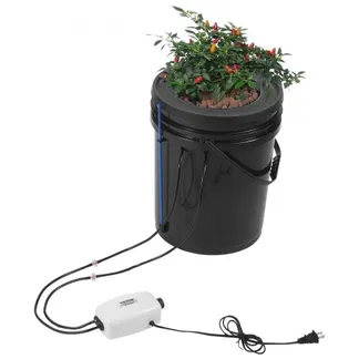 VEVOR DWC Hydroponics Grow System, Hydroponisches Anbausystem mit Top-Drip-Kit, 5-Gallonen-Tiefwasserkultur mit Luftpumpe, Luftstein und Wasserstandsanzeige für Blattgemüse (1 Eimer + Top-Drip-Kit) VEVOR DWC Hydroponics Grow System, Hydroponisches Anbausystem mit Top-Drip-Kit, 5-Gallonen-Tiefwasserkultur mit Luftpumpe, Luftstein und Wasserstandsanzeige für Blattgemüse (1 Eimer + Top-Drip-Kit)
