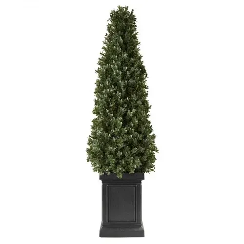 VEVOR Künstliche Pflanze 2 Stk. Künstlicher Buchsbaum mit PP-Topf 1000mm, Dekopflanze für Wohnzimmer Balkon Büro Veranda Garten Terrase, UV-Beständig, Kunstbaum aus PE, Naturgetreu, Indoor & Outdoor – Bild 9