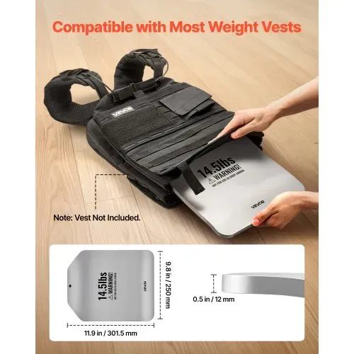 VEVOR Gewichtsplatten für Gewichtswesten 13,2 kg Set (2 x 6,6 kg), Gebogene Gewichtswestenplatten für WODs & Funktionelles Training, Ergonomisches Zusatzgewicht für Krafttraining, Laufen und Fitness – Bild 3