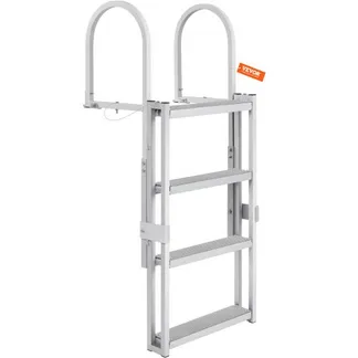 VEVOR Dockleiter 4 einziehbare Stufen 159kg Tragkraft Pontonbootleiter aus Aluminiumlegierung mit 1400-1705mm einstellbarer Höhe 10cm breite Stufe zum Einsteigen in Schiffe/Seen/Schwimmbäder VEVOR Dockleiter 4 einziehbare Stufen 159kg Tragkraft Pontonbootleiter aus Aluminiumlegierung mit 1400-1705mm einstellbarer Höhe 10cm breite Stufe zum Einsteigen in Schiffe/Seen/Schwimmbäder