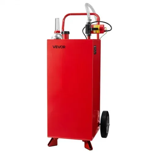 VEVOR 114 L Kraftstofftrolley, max. Durchfluss 32L/min, Dieseltank mit elektrischer Pumpe, Benzinkanister mit 2 Rädern & 3 m Schlauch, Gasbehälter für ATV, Auto, Rasenmäher, Boot, Motorrad, Rot – Bild 10