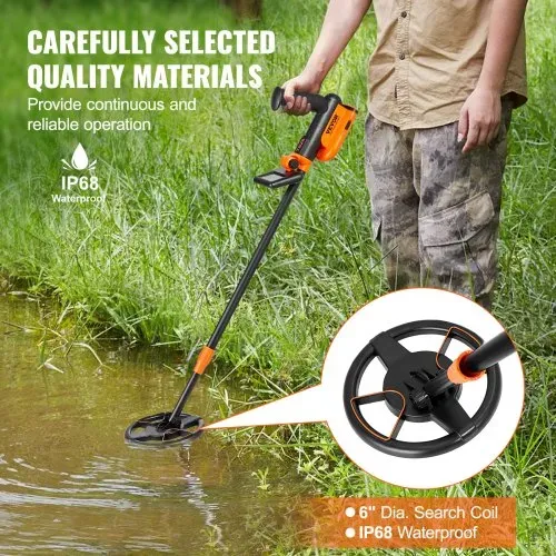 VEVOR Metalldetektor Kit für Kinder Multifunktionaler Profi-Detektor mit 2 Modi Metallsuchgerät wasserdichte 15,2cm Spule für Größere Tiefe, mit Schaufel und Tragetasche – Bild 4
