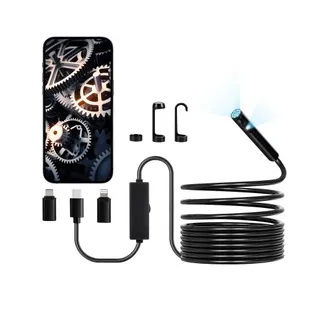 VEVOR Endoskopkamera mit Licht, Dual Lens Endoskop für Android & iOS, 1920P HD-Inspektionskamera mit 8+1 LED-Licht, 2-fachem Zoom, 5 m Kabel, wasserdichte IP67-Kanalkamera für Auto, Sanitär VEVOR Endoskopkamera mit Licht, Dual Lens Endoskop für Android & iOS, 1920P HD-Inspektionskamera mit 8+1 LED-Licht, 2-fachem Zoom, 5 m Kabel, wasserdichte IP67-Kanalkamera für Auto, Sanitär